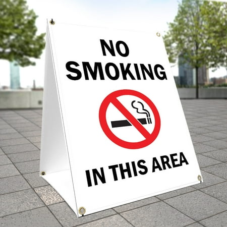 A-frame Sidewalk Sign No Smoking In This Area Double Sided Graphics